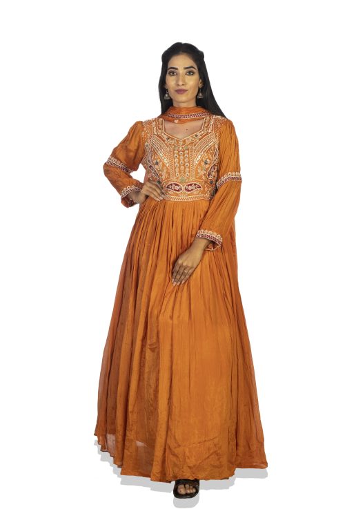 Long Floor Length Gown with Dupatta